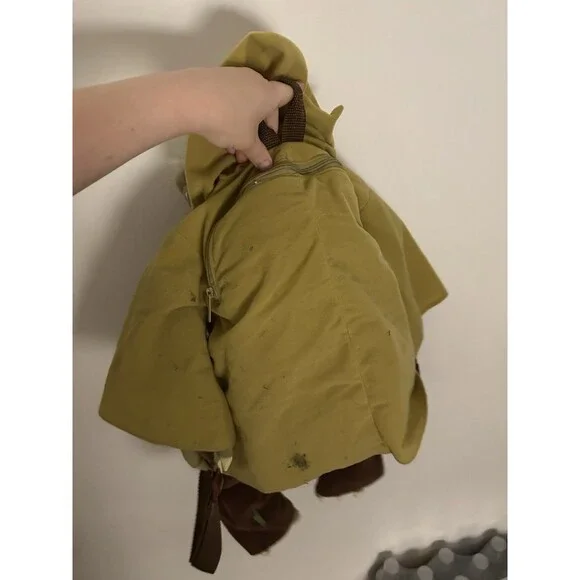 Rare Disney Parks Star Wars Yoda 24 Inch Plush Backpack Cosplay Green Brown
